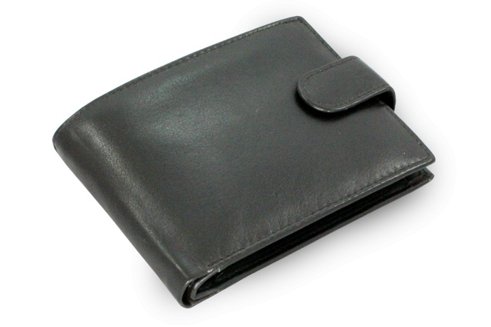 Černá pánská kožená peněženka se zápinkou Bulpen