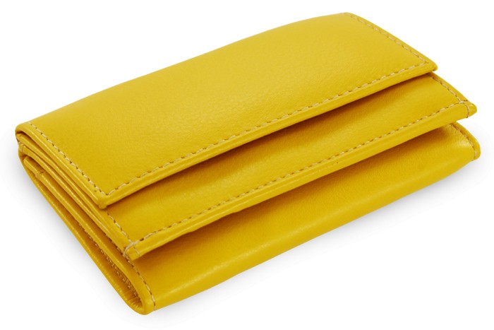 Žlutá kožená mini peněženka Athena