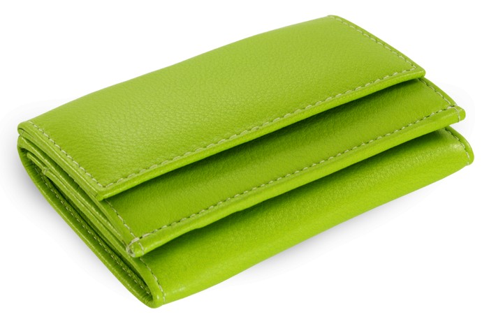 Světle zelená kožená mini peněženka Athena