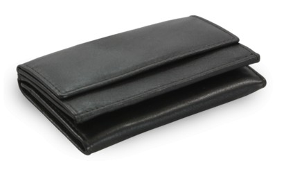 Černá kožená mini peněženka Athena